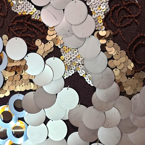 Joseph A Brown and Gold Sequin Tank Top Size Small - Picture 7 of 8